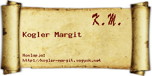 Kogler Margit névjegykártya